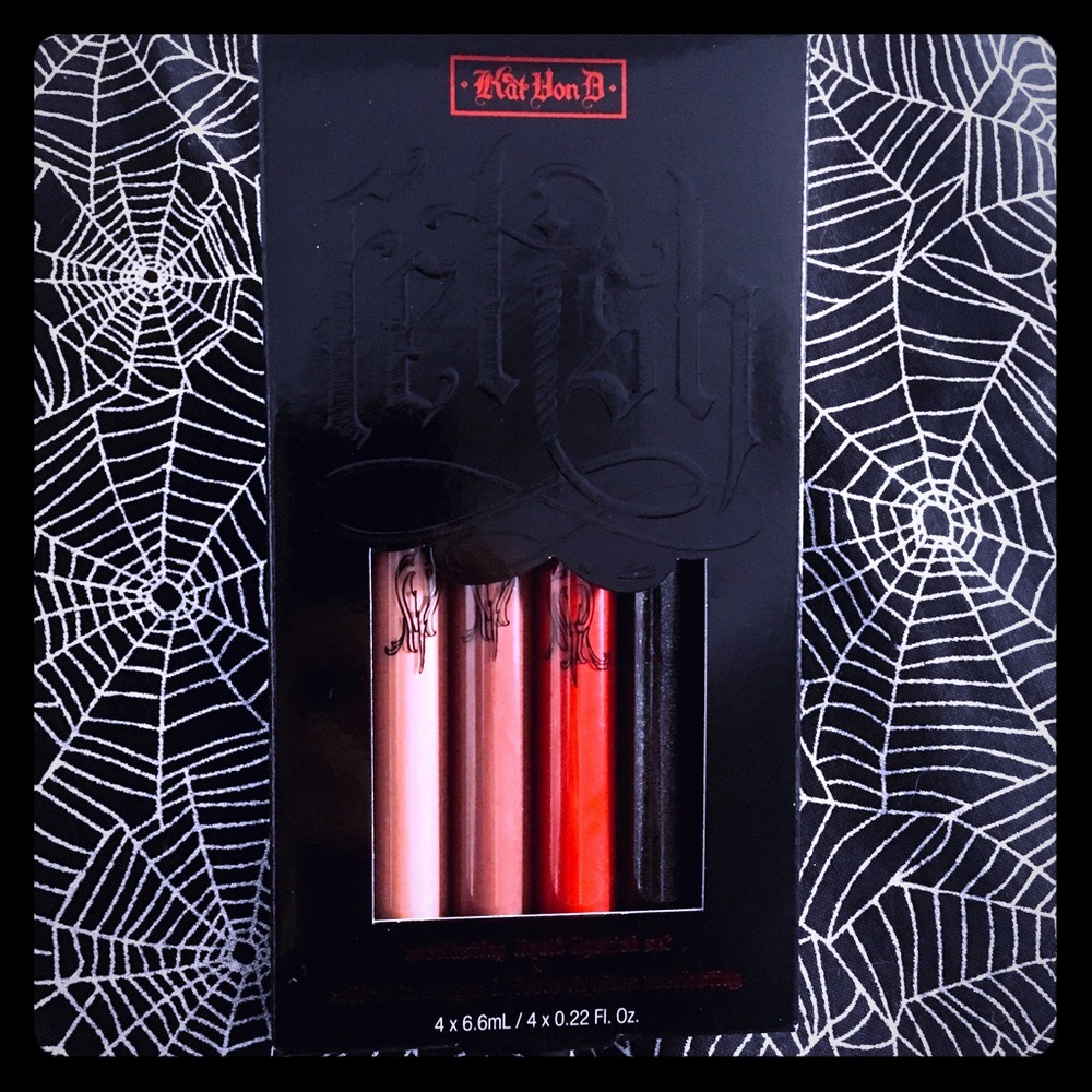RARE • 💀 Kat Von D Fetish Liquid Lipstick Set 💋